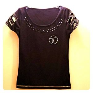Black Studded Punk Tee